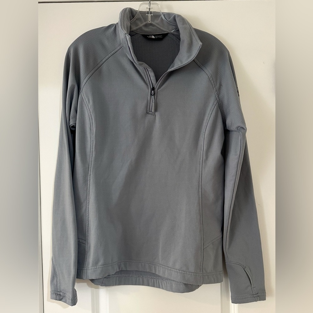 The North Face Gray 1/4‎ zip Pullover women’s medium